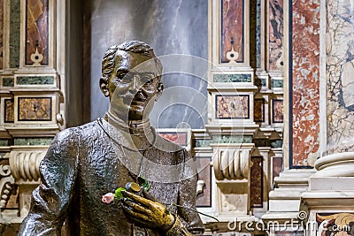 EDITORIAL SAINT GIUSEPPE MOSCATI IN NAPOLI Editorial Stock Photo