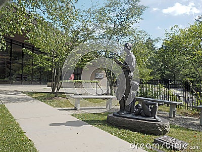 Editorial sculpture at public library building Chappaqua, New Yo Editorial Stock Photo