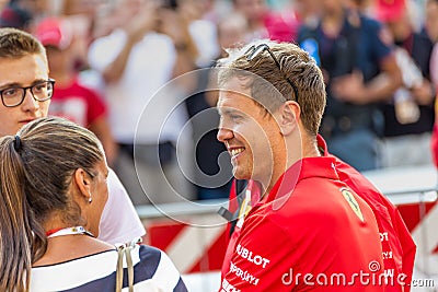 EDITORIAL Sebastian Vettel meeting fans Editorial Stock Photo