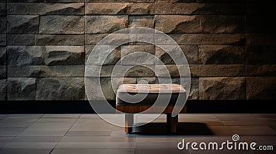 Editorial Style Photograph Of Footstool In Simple Brutalist Environment Stock Photo