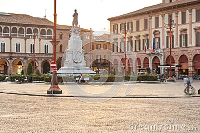 Editorial, sunset on Piazza Saffi in forli Editorial Stock Photo