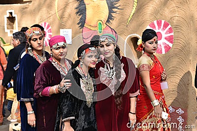 Editorial: Surajkund, Haryana, India:Feb 06th, 2016:Spirit of Carnival in 30th International crafts Carnival. Editorial Stock Photo