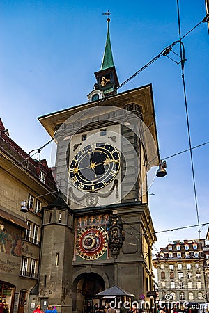 Editorial: 25th February 2017: Bern, Switzerland. Historic center of the city. Editorial Stock Photo