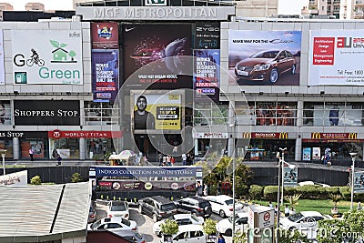 Editorial,06th June 2015:Gurgaon,Delhi,India: MGF Mall on MG Road in Gurgaon, it is one of the first malls in Gurgaon Editorial Stock Photo