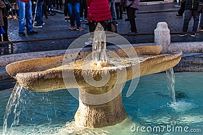 EDITORIAL tourists in PIAZZA DEI TRINITA DEI MONTI Editorial Stock Photo