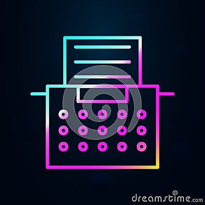 editorial, typewriter nolan icon. Simple thin line, outline vector of Editorial design icons for ui and ux, website or mobile Stock Photo