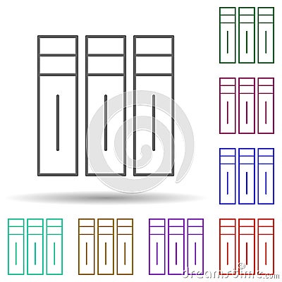 Editorial, volumes multi color icon. Simple thin line, outline vector of editorial design icons for ui and ux, website or mobile Stock Photo