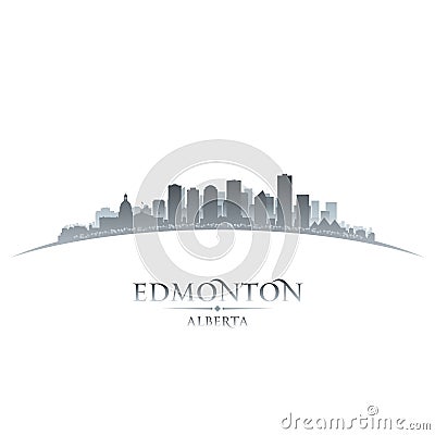 Edmonton Alberta Canada city skyline silhouette white background Vector Illustration