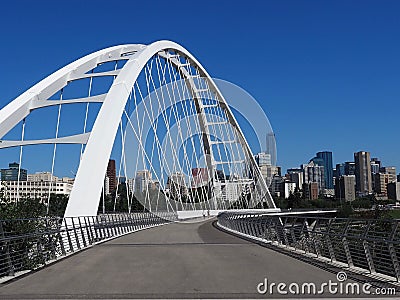 Edmonton Panoramic Cityscape Of Downtown Buildings And Bridge Editorial Stock Photo