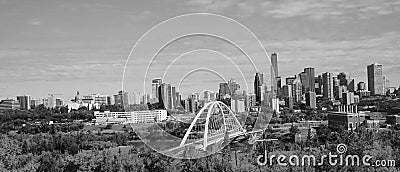 Edmonton Panoramic Cityscape Of Downtown Buildings And Bridge Editorial Stock Photo