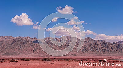 Edom Mountains over the Arava desert Stock Photo