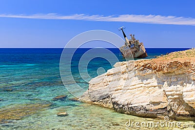 Edro III Shipwreck Stock Photo