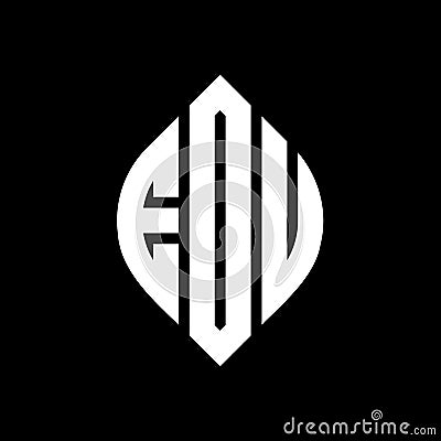 EDU circle letter logo design with circle and ellipse shape. EDU ellipse letters with typographic style. The three initials form a Vector Illustration