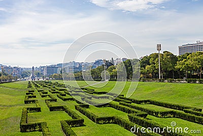 Eduardo VII Park in Lisbon, Portugal Editorial Stock Photo