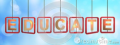 Educate letters hanging Stock Photo