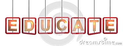 Educate letters hanging Stock Photo