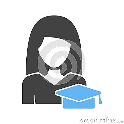 Educated Woman Vector Illustration