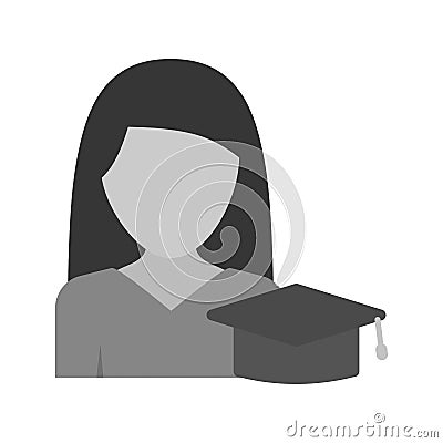 Educated Woman Vector Illustration