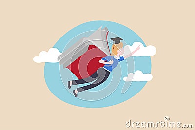 Education or academic on personal development, knowledge to empower career growth and improve business skill concept, success Vector Illustration