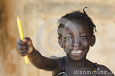 Education for Africa Symbol: Beautiful Young Schoolgirl Toothy S Stock Photo