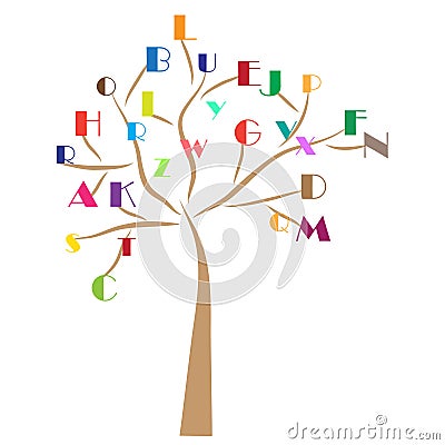 Education alphabet tree Vector Illustration