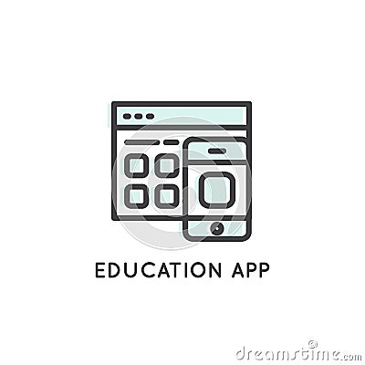 Education App, Mobile and Laptop Vector Illustration