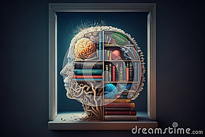 Education as a window to new discoveries and scientific inventions. Generative AI Stock Photo