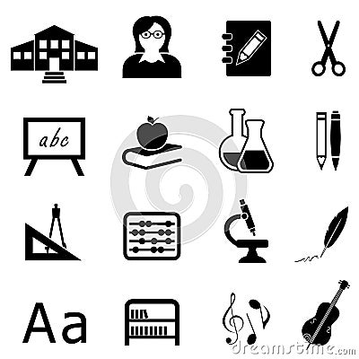 Education and back to school icon set Vector Illustration