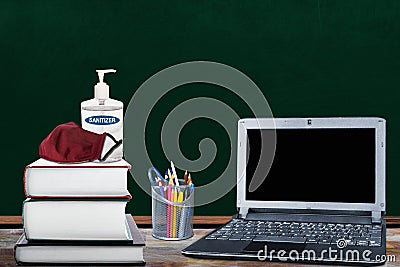 Education Back to School New Normal During Covid-19 Pandemic Stock Photo