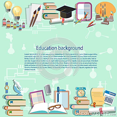 Education background back to school university college Vector Illustration