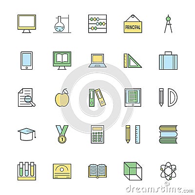 Education Bold Icons Illustration 1 Stock Photo