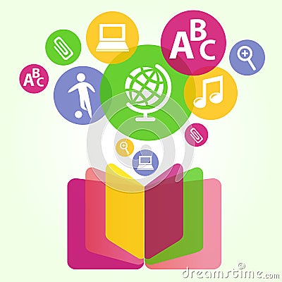 Education from books Vector Illustration