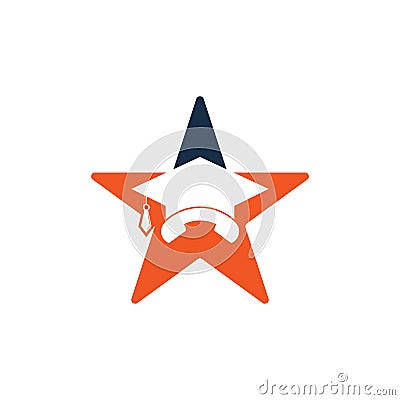 Education Call star shape concept vector logo design Vector Illustration