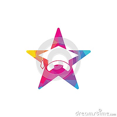 Education Call star shape concept vector logo design Vector Illustration