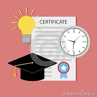 Education certificate, start teaching Vector Illustration