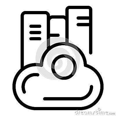 Education cloud icon outline vector. Virtual training Stock Photo