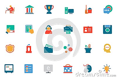 Education Colored Vector Icons 4 Stock Photo