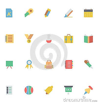 Education Colored Vector Icons 5 Stock Photo