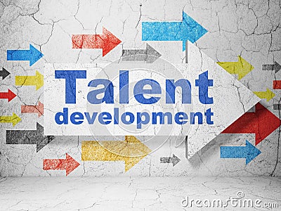 Education concept: arrow with Talent Development on grunge wall background Stock Photo