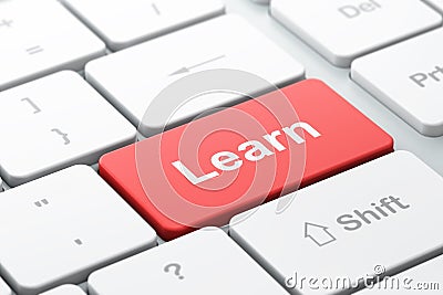 Education concept: computer keyboard with Learn Stock Photo