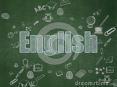 Education concept: English on School Board Stock Photo