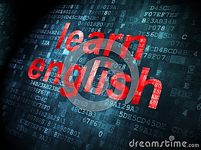 Education concept: Learn English on digital background Stock Photo