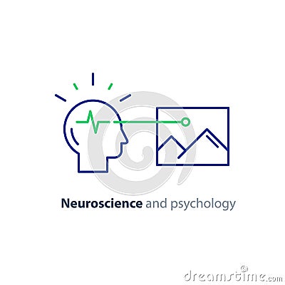 Education concept logo, human head icon, psychology and neuroscience Vector Illustration