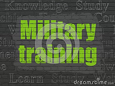 Education concept: Military Training on wall background Stock Photo