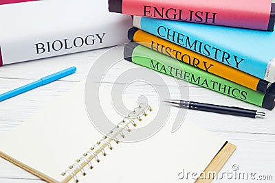 Education concept with student's books Stock Photo
