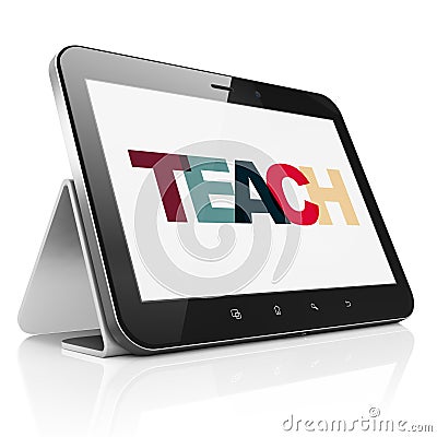 Education concept: Tablet Computer with Teach on display Stock Photo