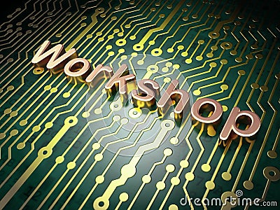 Education concept: Workshop on circuit board background Stock Photo