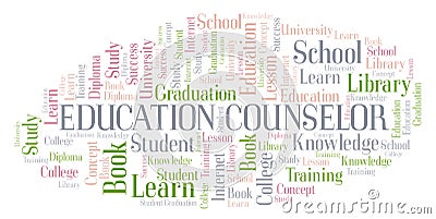 Education Counselor word cloud. Stock Photo