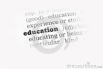 Education Dictionary Definition Stock Photo