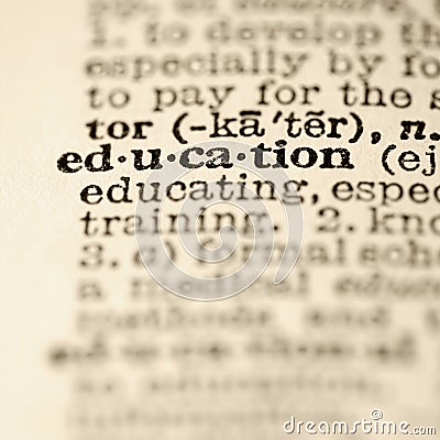 Education dictionary entry. Stock Photo